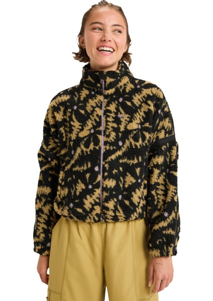 Boundless Spirit Zippered Kadın Siyah Polar Ceket