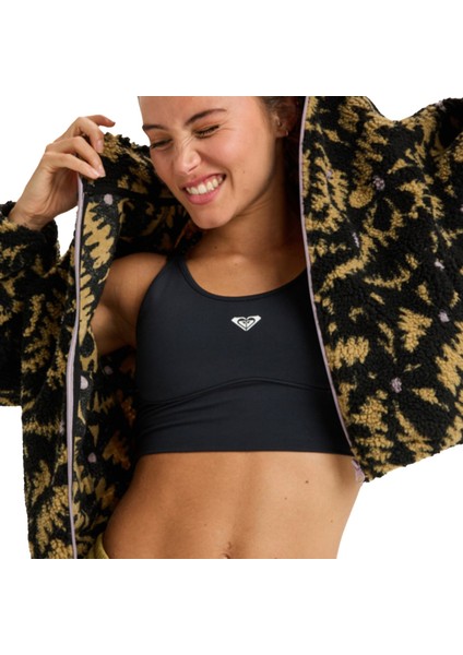 Boundless Spirit Zippered Kadın Siyah Polar Ceket modelleri