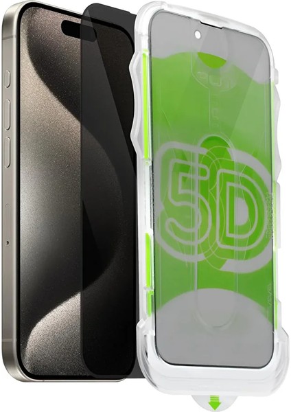 iPhone 17 Air Uyumlu Kolay Uygulama Aparatlı Hayalet Tam Kapatan Cam Ekran Koruyucu