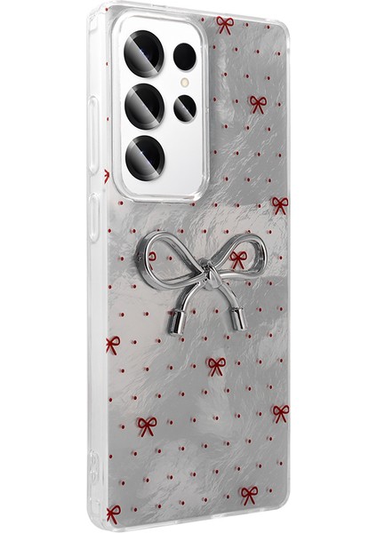 Galaxy S24 Ultra Kılıf Kamera Korumalı Figürlü Omsy Ponti Silikon Kapak - Beyaz modelleri