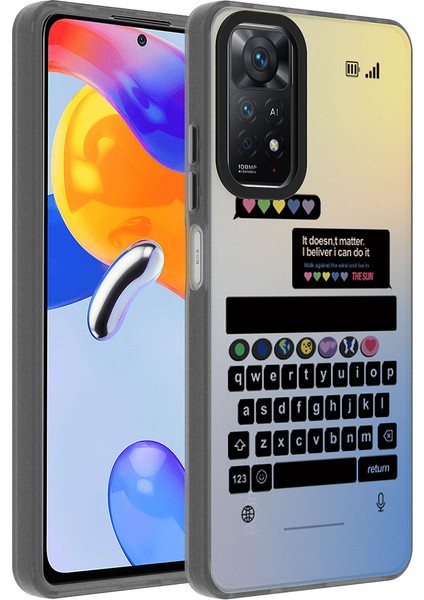 Xiaomi Redmi Note 12 Pro 4g Kılıf Desenli Omsy Dragon Sert Kapak-Klavye