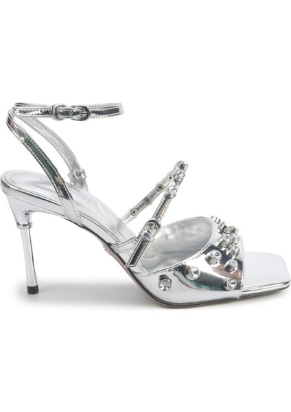 Irene2 5pr Gümüş Kadın Topuklu Sandalet
