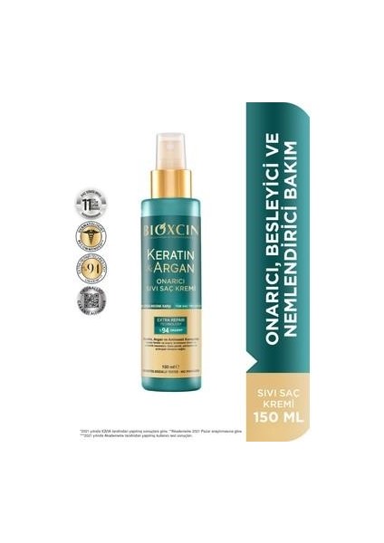 Bioxcin Keratin & Argan Onarıcı Sıvı Saç Bakım Kremi 150 ml - Yıpranmış ve Hasar Görmüş Saçlar