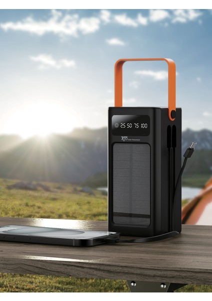 Gpw-04 50.000MAH Solar Powerbank – 4xusb-A, Qualcomm 3.0 Hızlı Şarj, Dahili Lightning & Usb-C Kablo, Dijital Yüzdelik Ekran modelleri