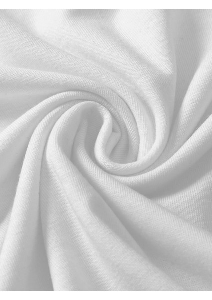 Beyaz Bisiklet Yaka Omuzları Bordo Garni T-Shirt indirimleri