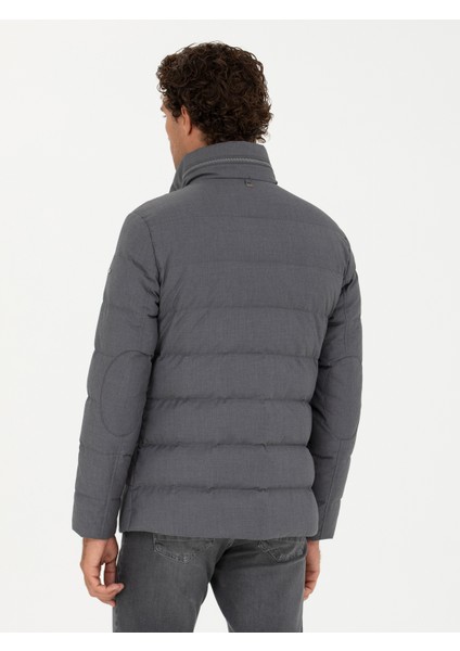 Erkek Gri Kapüşonlu Kaz Tüyü Mont 50273112-VR024 indirimleri