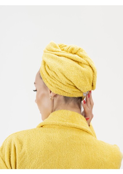 Cottonverse 3'lü Bornoz Seti - %100 Pamuk Bornoz , Saç Bonesi , Saç Bandı Unısex modelleri