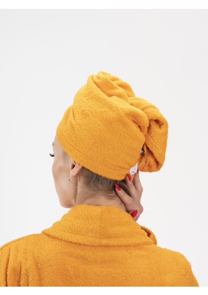 Cottonverse 3'lü Bornoz Seti - %100 Pamuk Bornoz , Saç Bonesi , Saç Bandı Unısex modelleri