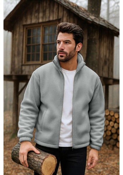 Erkek Pro Termal Iç Dış Sherpa Sonbahar Kış Tam Fermuarlı Peluş Sweatshirt fiyatları