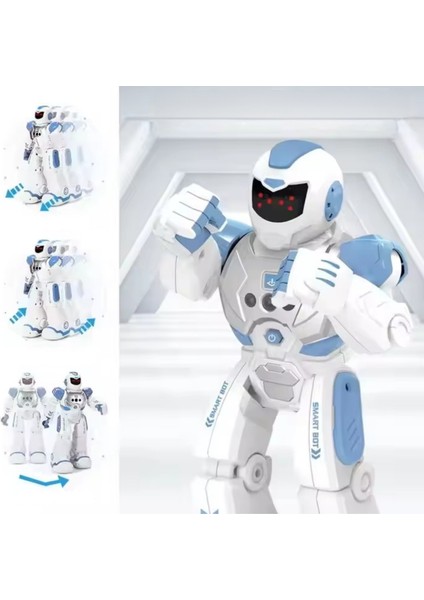 Oyuncak Uzaktan Kumandalı ve El Sensörlü Şarjlı LED Işık Moonwalk Yürüyen Akıllı Robot 19 Fonksiyon