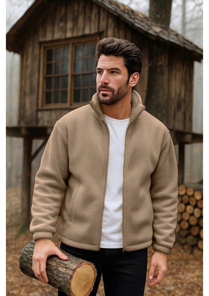 Erkek Pro Termal Iç Dış Sherpa Sonbahar Kış Tam Fermuarlı Peluş Sweatshirt fiyatları