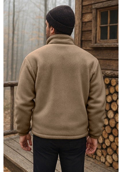 Erkek Pro Termal Iç Dış Sherpa Sonbahar Kış Tam Fermuarlı Peluş Sweatshirt modelleri