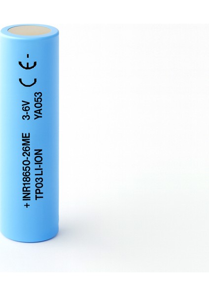 18650-26ME Açık Mavi Şarjlı Batarya Pil 3.6V 2600MAH Li-Ion Uzun Ömürlü Yüksek Kapasite Şarj Edilir