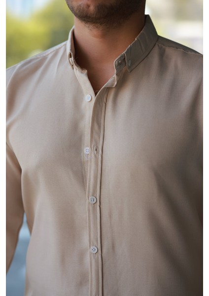 Erkek Uzun Kollu Regular Sofya Keten Gömlek modelleri
