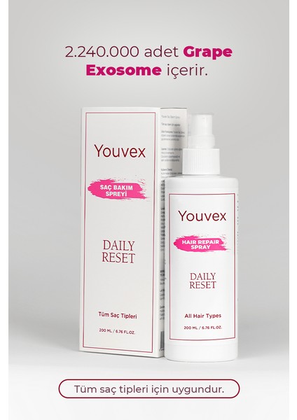 Daily Reset 2.240.000 Grape Exosome Içeren Saç Bakım Spreyi 200 ml
