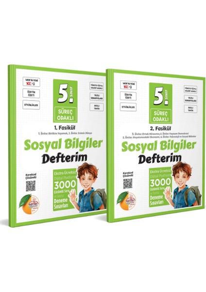 5. Sınıf Süreç Odaklı Sosyal Bilgiler Defterim (2 Fasikül) - Karekod Çözümlü