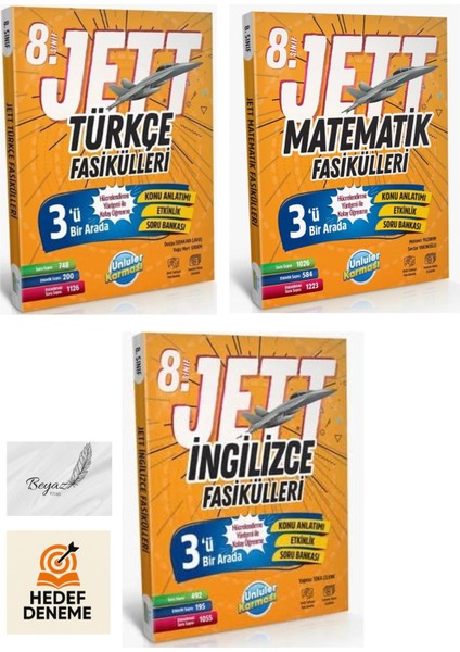 8.sınıf Lgs Jett Türkçe Matematik Ingilizce Fasikülleri Hedef Deneme