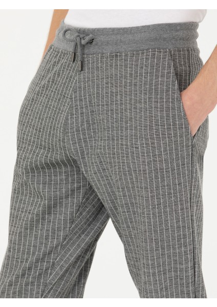 Erkek Antrasit Jogger Fit Çizgili Eşofman Altı 50272523-VR006