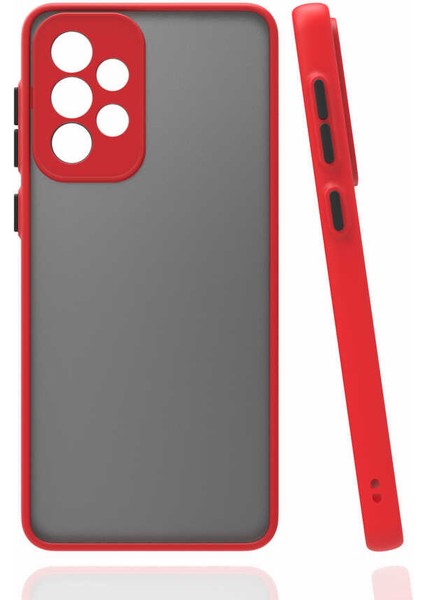 Galaxy A72 Kılıf Omsy Hux Kapak-Kırmızı