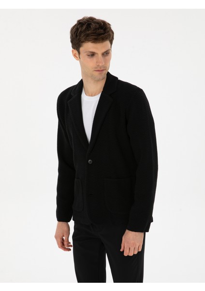 Erkek Siyah Slim Fit Pamuk Karışımlı Triko Hırka 50314760-VR046 modelleri