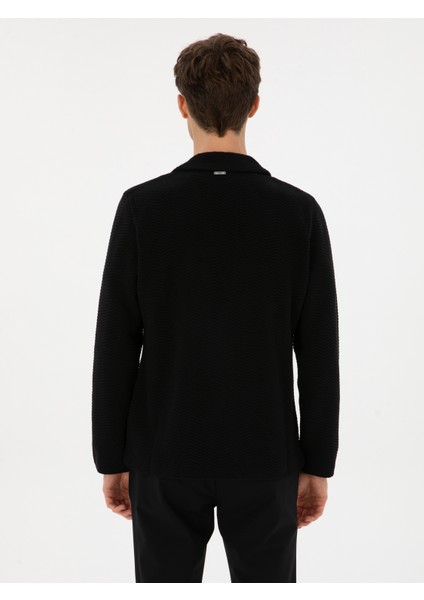 Erkek Siyah Slim Fit Pamuk Karışımlı Triko Hırka 50314760-VR046 indirimleri