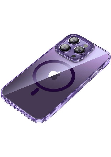 iPhone 14 Pro Max Uyumlu Magsafe Şarj Özellikli Sert Pc Omsy Fuya Kapak-Derin Mor modelleri