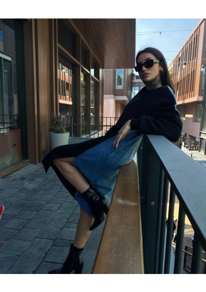 Arkası Kot Detaylı Siyah Oversize Elbise fiyatları