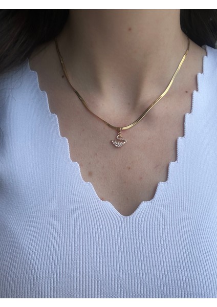 Italyan Zincir Kuğu Kolye