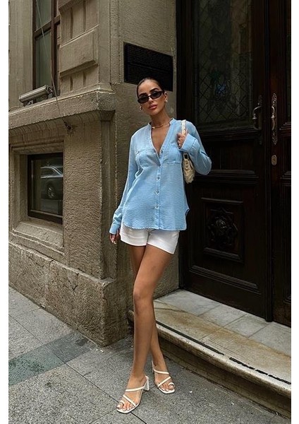 Poulina Flamlı Keten Gömlek 3257-08 fiyatları