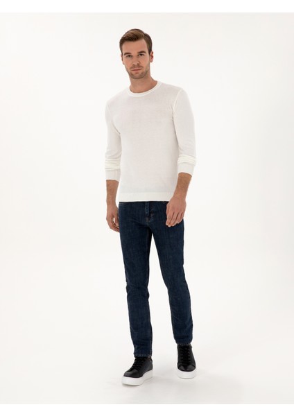 Erkek Camel Slim Fit Pamuk Karışımlı Bisiklet Yaka Triko Kazak 50318982-VR015 fırsatları