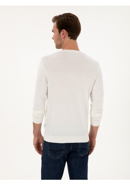Erkek Camel Slim Fit Pamuk Karışımlı Bisiklet Yaka Triko Kazak 50318982-VR015 indirimleri