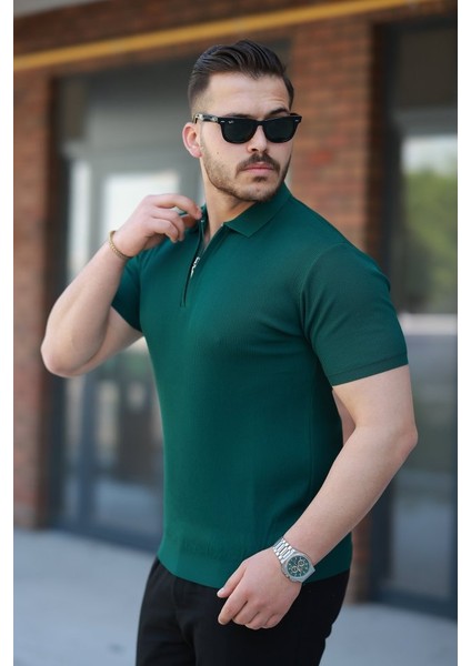 Erkek Fermuarlı Yakalı Kısa Kollu Tshirt fiyatları