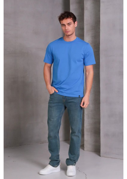 Erkek Relax Fit Bisiklet Yaka %100 Pamuk Rahat Kesim Basic Tişört modelleri