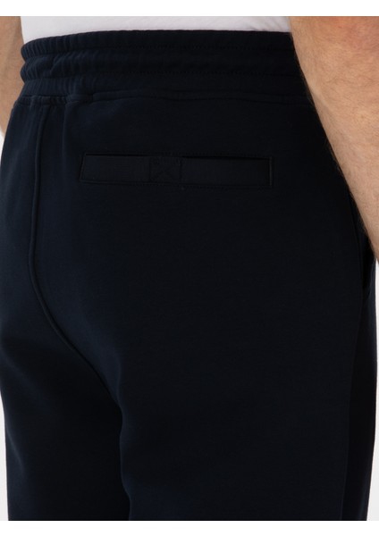 Erkek Lacivert Slim Fit Pamuk Karışımlı Paçası Lastikli Eşofman Altı 50311677-VR033
