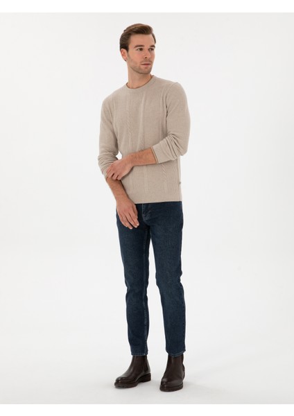 Erkek Indigo Slim Fit Pamuk Karışımlı Jean Pantolon 50308688-VR028
