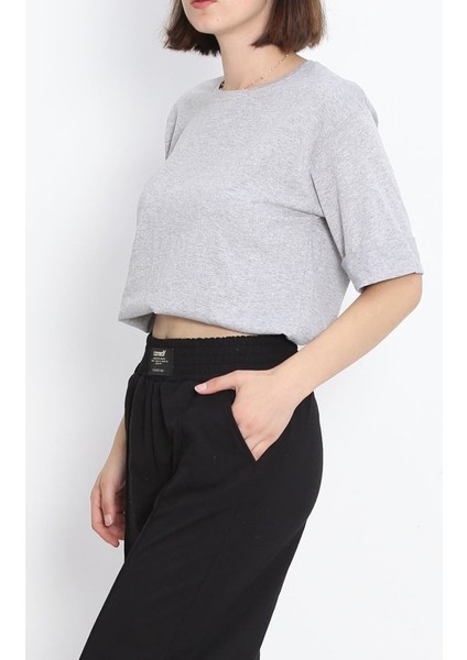 Büyük Beden Duble Kol Tişört Gri fırsatları