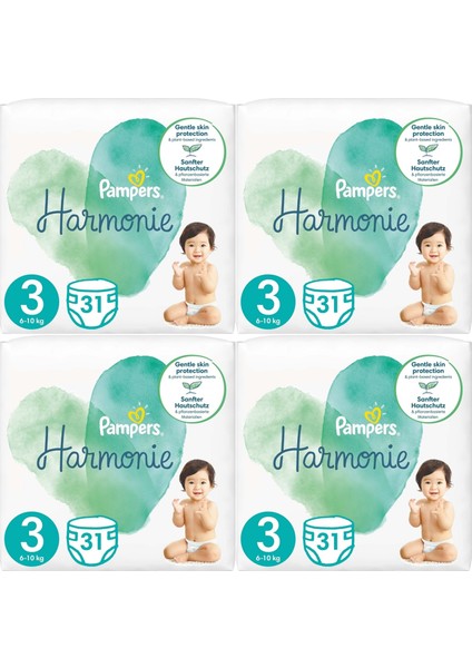 Pampers Harmonie Bebek Bezi Beden:3 (6-10KG) Midi 124 Adet Avantaj Ultra Fırsat Pk