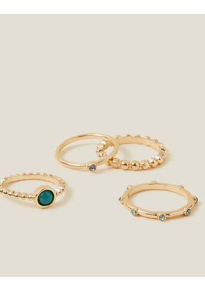 Green Stone Yüzük Seti x 4 S