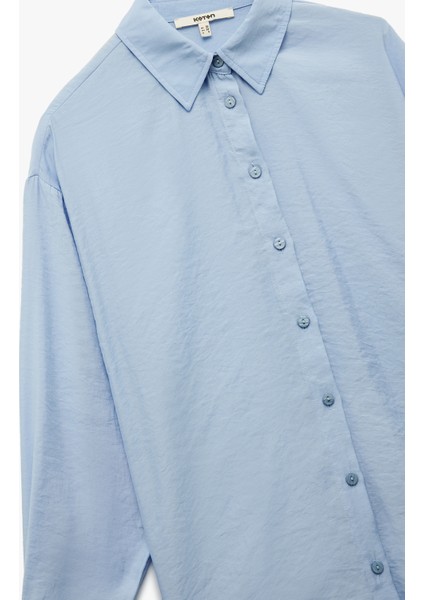 Modal Kumaş Uzun Kollu Beli Bağlama Detaylı Oversize Gömlek indirimleri