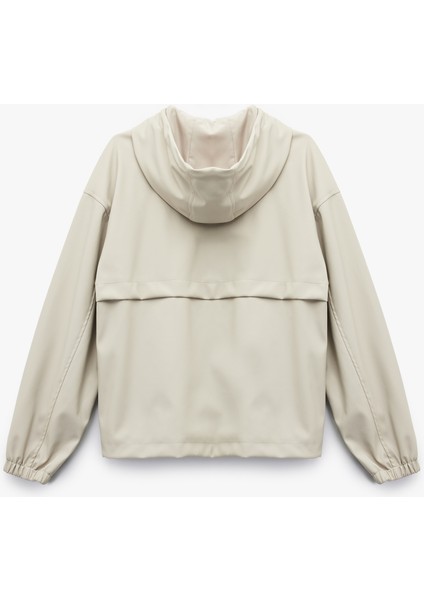 Fermuarlı Kapüşonlu Uzun Kollu Suni Deri Yağmurluk fırsatları