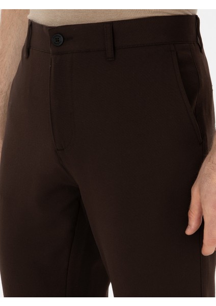 Erkek Kahverengi Slim Fit Kanvas Pantolon 50319449-VR029