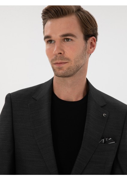 Erkek Antrasit Slim Fit Mikro Desenli Mono Yaka Yün Karışımlı Takım Elbise 50310980-VR006 fiyatları