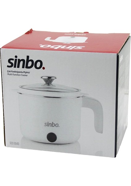 Elektrikli Fonksiyonlu Pişirici Çelik Tencere 800ML 400W Buharda Pişirme Aparatı Cam Kapak SCO-5043 (5047)