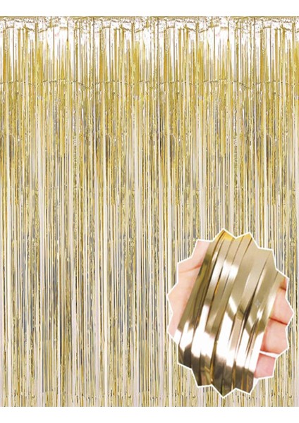 Mat Altın Püsküllü Kapı Perdesi - Parti, Bekarlığa Veda, Doğum Günü 1x2 M (5047) modelleri