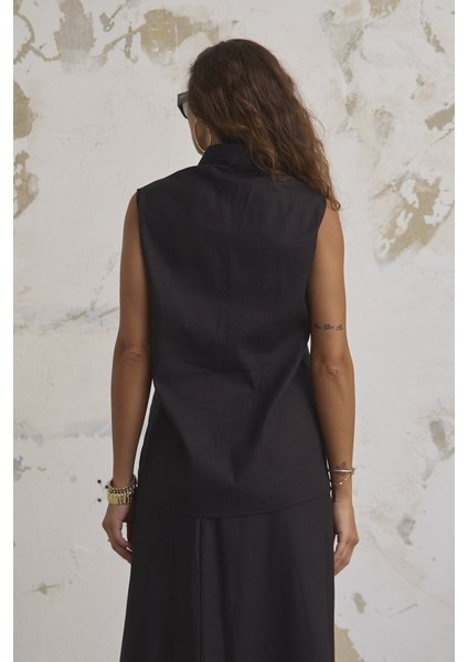 Keten Haki̇m Yaka Kolsuz Gömlek Etek Takim fiyatları