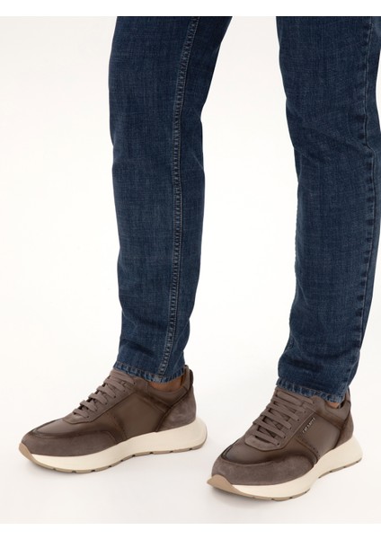 Erkek Kahverengi Eva Taban %100 Deri Sneaker Ayakkabı 50312358-VR029 fiyatları