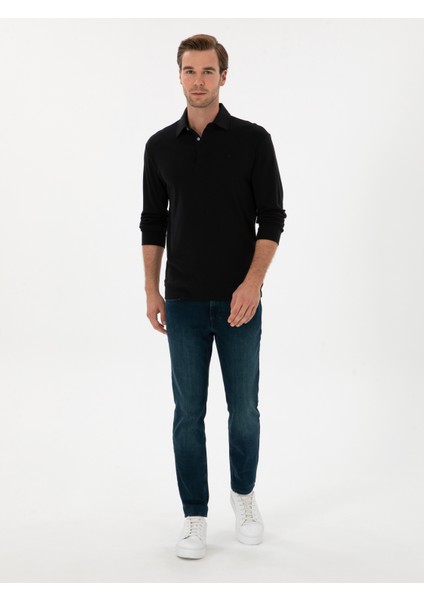 Erkek Lacivert Regular Fit Kaşmir Karışımlı Polo Yaka Sweatshirt 50309794-VR033 fırsatları