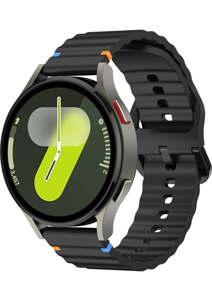 Huawei Watch Gt 5 46 mm Ile Uyumlu (22 Mm) Dalgalı Dikiş Detaylı Silikon Saat Kordonu