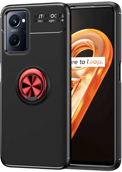 Oppo A96 4g Kılıf Omsy Ravel Silikon Kapak-Siyah-Kırmızı