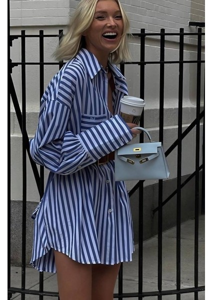 Kadın Gömlek -Elbise Çizgili Desen modelleri